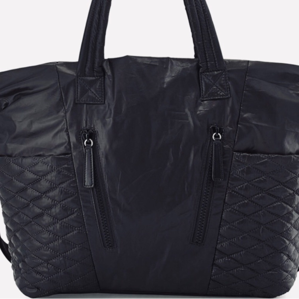Rebecca Minkoff Yoko Quilted Diaper Bag Black Shoulder Strap Good Condition